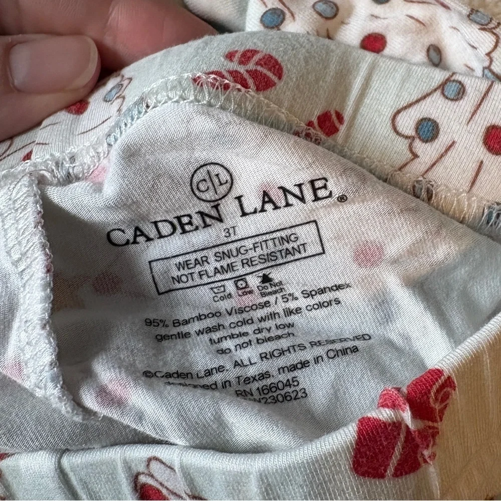 Caden Lane Christmas Tree Pajama Set, Bamboo Viscose, Sz 3T